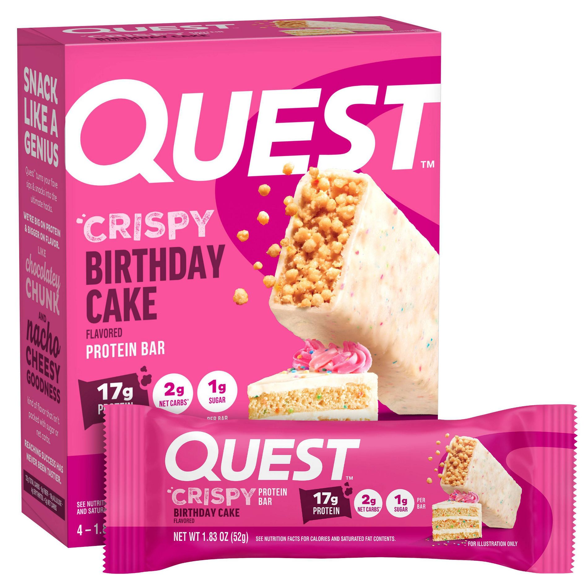 Quest Nutrition 17g Crispy Hero Protein Bar - Birthday Cake - 4pk