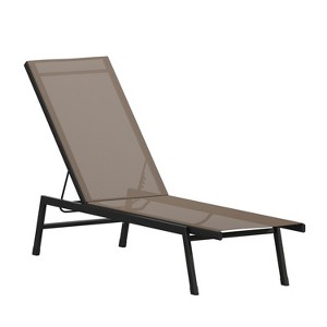 Flash Furniture Brazos Adjustable Chaise Lounge Chair, All-Weather Outdoor Five-Position Recliner - 1 of 4