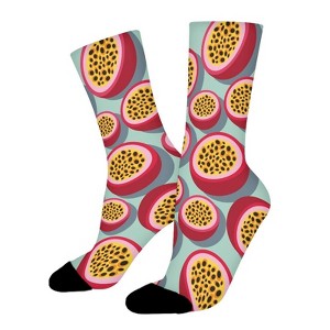 Passion Fruit Women Printed Crew Socks Funny Funky Socks Soft Polyester Novelty Gifts for Artists Men - 1 of 1
