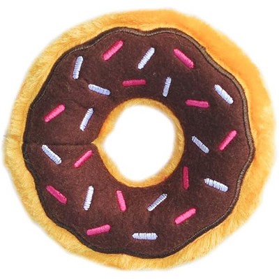 ZippyPaws - Mini Donutz No Stuffing Squeaky Plush Dog Toy - Chocolate, Mini Size