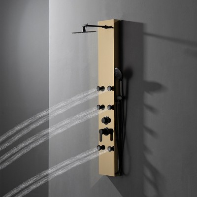Black Gold 60.55'' Shower Panel with Adjustable Shower Head