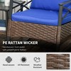 3 Piece Patio Rocking Chair Set, Outdoor Wicker Bistro Set with 2 Oversize Cushioned Porch Rockers and 2 Tier Coffee Table for Garden, Porch - 4 of 4