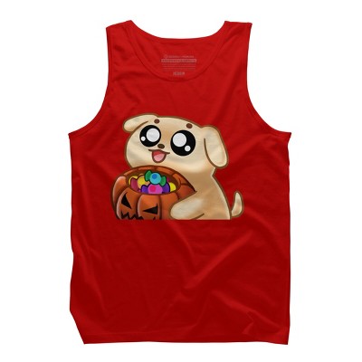 Men's Design By Humans Halloween Candy Pup By Puppers Tank Top