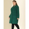 Agnes Orinda Women's Plus Size Winter Notched Lapel Double Breasted Pockets Long Overcoats - 2 of 4
