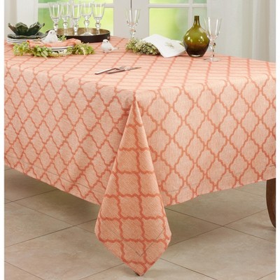Orange Moroccan Laser-Cut Hemstitch Rectangular Tablecloth