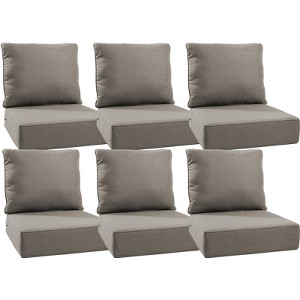 POCASSY 6" Outdoor Cushion Set, 24"x24" Replacement Water Resistant Zippered Cushion for Chairs - 1 of 4