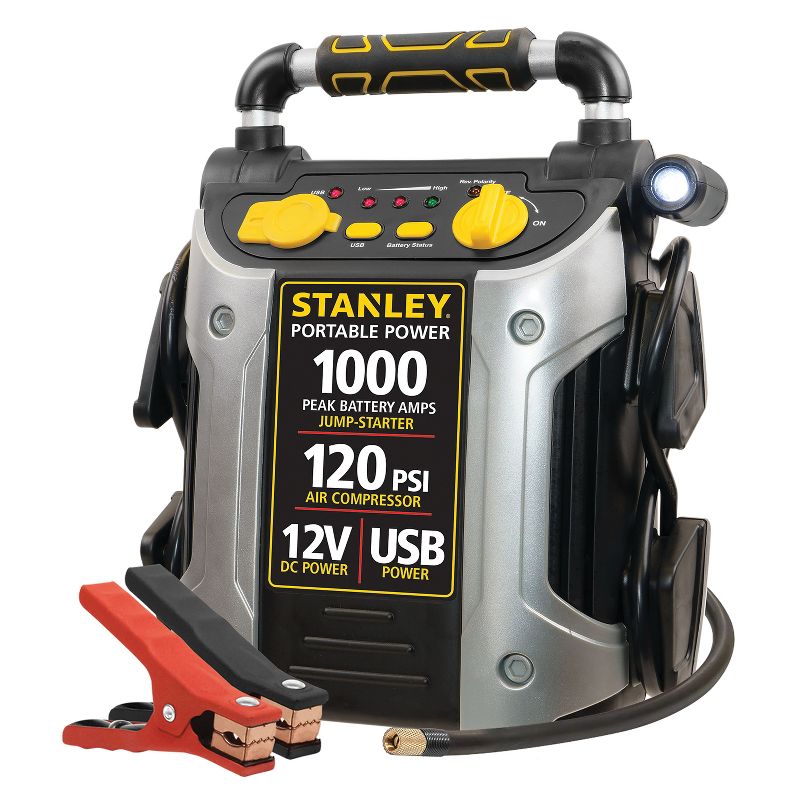 Stanley Tools 500-Amp 12-Volt Rechargeable Jump Starter and Air Compressor, J5C09, 1 of 8