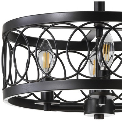 Oil Rubbed Bronze Drum Semi-Flush Mount Light