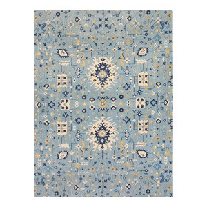 40"x54" Tabriz 1/4" Rug'D Chair Floor Mat Blue/Beige - Anji Mountain: Abstract Design, Felt Backing, Indoor Use, Spot Clean - 1 of 4
