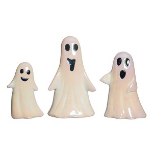 Transpac Dolomite 12.25 in. Off-White Halloween Slim Ghosts Set of 3 - 1 of 4