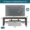 Chic Crate - Modern TV Media Console w/ Tempered Glass & RGB LED - Quick Assembly Floor-to-Wall Design - Espresso & White - 3 of 4