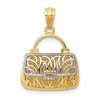 Black Bow Jewelry 14k Yellow Gold & White Rhodium Reversible Mom Purse Pendant - 3 of 4