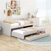 SeaCamel Twin Soft Upholstered Daybed - 3 Storage Drawers & Roll-Out Trundle, Grey, Stylish Cozy for Bedroom/Guest Room - 2 of 4