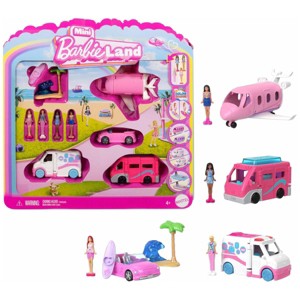Barbie Mini Land Color Change 4-Pack 1.5" Inch Doll & Toy Vehicle Set - 1 of 4