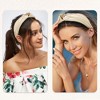 Unique Bargains Women's Top Knotted Fashion Elastic Wide Headband Beige Brown 1 Pc - 2 of 4