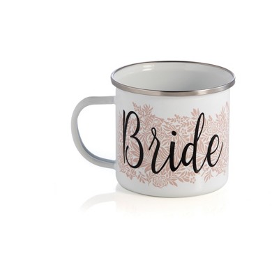 Shiraleah "BRIDE" ENAMEL MUG, WHITE - White - Shiraleah