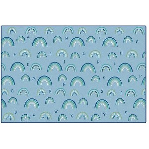 Carpets for Kids KIDSoft Rainbows Literacy Classroom Rug, Blue, Rectangle - 1 of 4