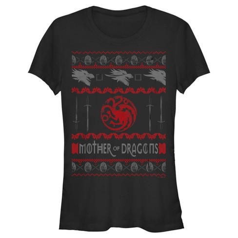 Juniors Womens Game of Thrones Christmas Mother of Dragons Sweater T-Shirt - image 1 of 4