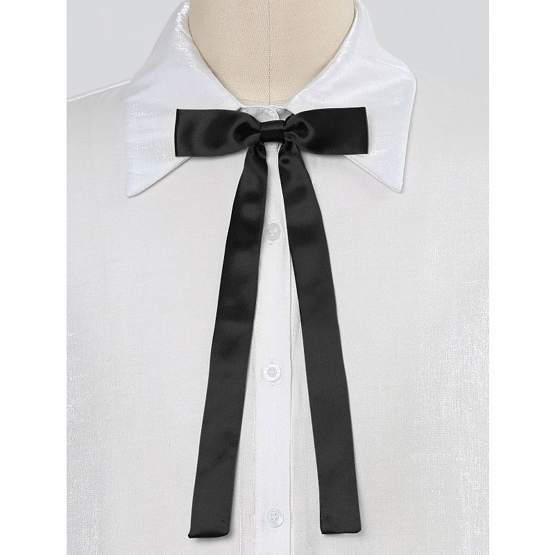 Allegra K Women's Long Self Tie Solid Color Ribbon Cosplay Elegant Neck Bowtie, 2 of 5