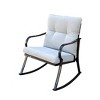 Modern Accent 2 Seater Rocker Teapoy Set Of 3, Upholstered Rocker Armchair, Patio Furniture Porch Chairs, Soft Cushions Rocker - 2 of 4