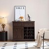 NicBex Wine Bar Cabinet for Liquor and Glasses Farmhouse Kitchen Coffee Bar Cabinet with 2 Drawers and Removable Wine Racks Storage Shelves - 3 of 4