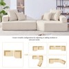 Oversized Modular Sectional Sofa, 4-Seater Boucle Floor Couch Set with Free Combination and Foam-Filled Comfort, Beige - 4 of 4