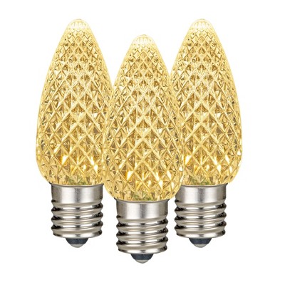 Novelty Lights C9 LED Faceted Christmas Replacement Bulbs Dimmable 25 Pack