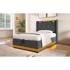 DOMETOUR Twin Upholstered Bed, LED Lights, Remote/App Control, Hydraulic Storage, USB-C Charging, Gray Linen (No Mattress) - 2 of 4