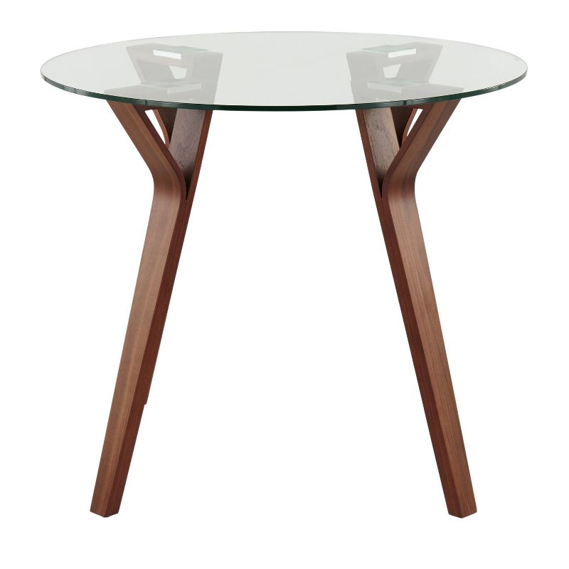 35.5&#34; Folia Mid-Century Modern Modern Round Dining Tables Walnut/Clear - LumiSource, 3 of 13