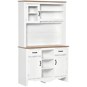 Farmhouse 71" Kitchen Buffet with Hutch, Storage Cabinet with Drawers and Shelves - 1 of 4