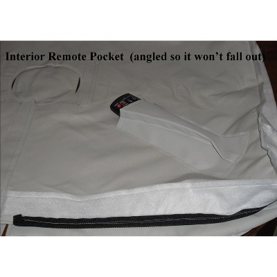 Solaire Light Gray Fabric Outdoor TV Cover with Zipper Closure