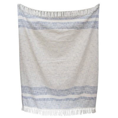 Hand Woven Blue Cotton Throw Blanket Foreside Home Garden Target