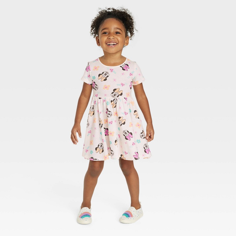 Toddler Girls' Disney Mickey Mouse Printed Skater Dress - Cream 5T, Ivory (2 dresses)