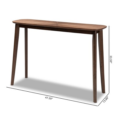 Wendy Walnut Mid-Century Modern Wood Console Table