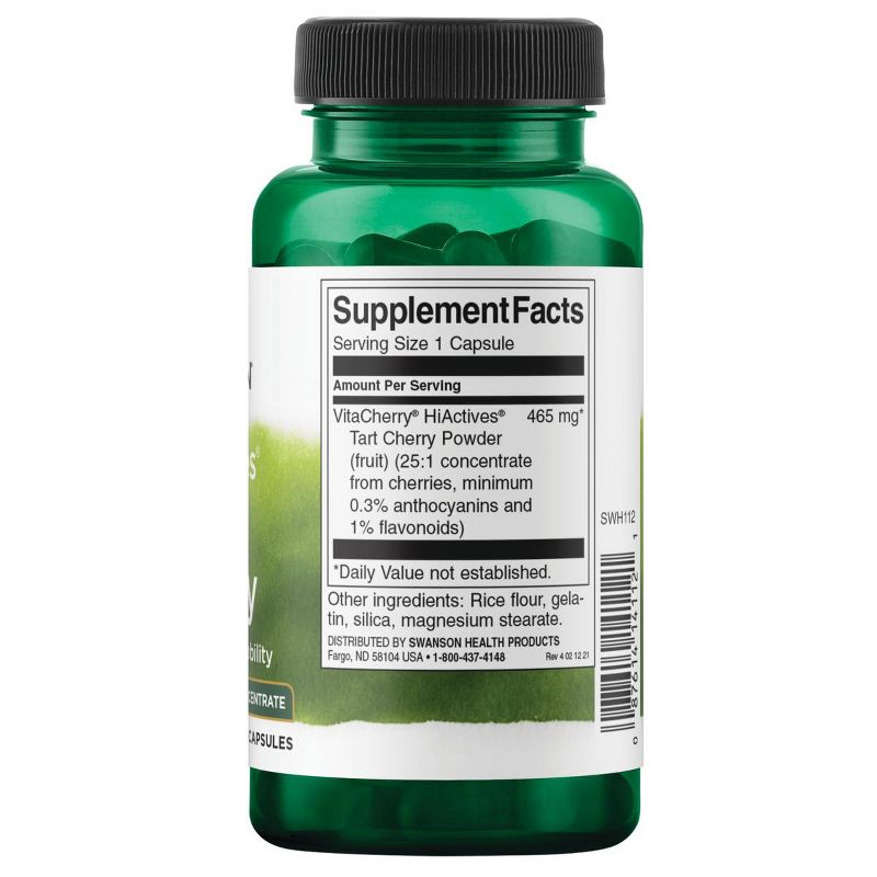 Swanson Dietary Supplements Hiactives Tart Cherry 465 mg Capsule 60ct, 2 of 5