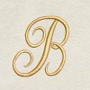 Avanti  Ivory with Gold Script Monogram Fingertip Towel Letter   B - 2 of 3