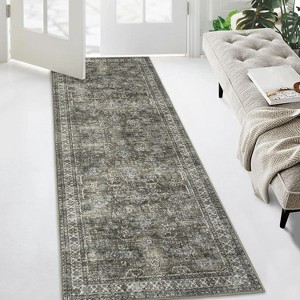 Vintage Area Rugs for Living Room, Washable Carpet Indoor Non Slip Large Area Rugs, Soft Low Pile Rug Foldable Floor Rug - 1 of 4