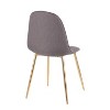 Set of 2 Pebble Contemporary Dining Chairs Gold/Charcoal: Upholstered, Metal Legs - LumiSource - 4 of 4