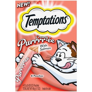 Temptations Puree with Salmon Flavor Squeezable Lickable Cat Treats - 1 of 4