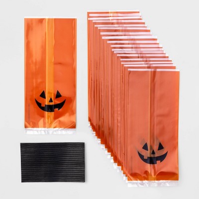 20ct Plastic Jack-O-Lantern Treat Bag - Hyde & EEK! Boutique™