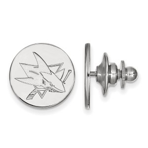 Black Bow Jewelry 14k White Gold San Jose Sharks NHL Pin - 1 of 3