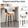 Bekrvio 26" Mid Century Modern Swivel Counter Height Bar Stools - PU Leather Upholstered with Back, Walnut Bent Wood Legs for Kitchen Island Dining - 3 of 4