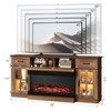 Farmhouse 70'' TV Stand For Tvs Up To 80'' With Electric Fireplace and Adjustable Shelves - 4 of 4