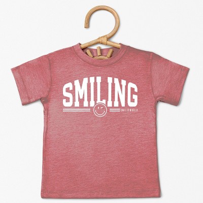 The Juniper Shop SmileyWorld Arched Varsity Toddler Short Sleeve Tee