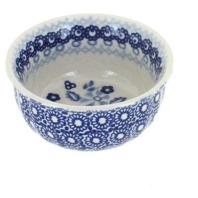 Blue Rose Polish Pottery Vintage Blue Daisy Small Bowl