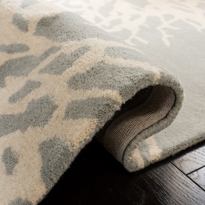 Elegant Gray Hand-Tufted Wool 3' x 5' Rectangular Area Rug