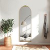 PexFix Wood Frame Arched Floor Mirror, Bedroom Living Room Wall Mirror - 3 of 4