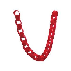 Storied Home Velvet Chain Link Garland, Red - 1 of 2