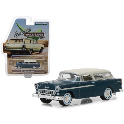 1955 Chevrolet Nomad Glacier Blue with Cream Top "Estate Wagons" Series 1 1/64 Diecast Model Car by Greenlight