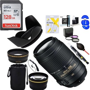 Nikon AF-S DX NIKKOR 55-300mm f/4.5-5.6G ED VR Lens with Sandisk 128GB Accessory Package - 1 of 4